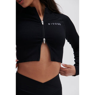 Disora Disora Black Zip Longsleeve Seamless Jacket