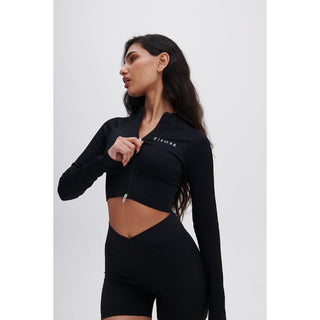 Disora Disora Black Zip Longsleeve Seamless Jacket