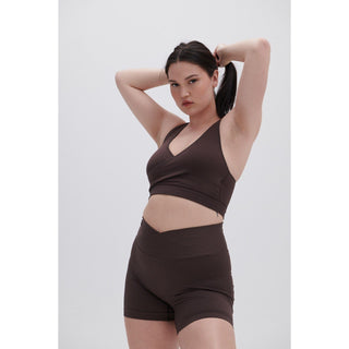 Disora Disora Chocolate Wrap Around Seamless Sports Bra