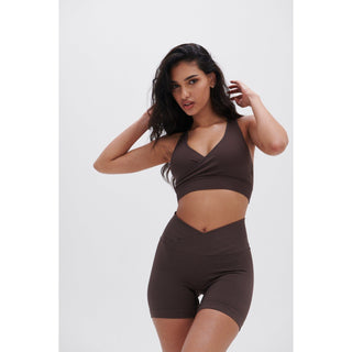 Disora Disora Chocolate Wrap Around Seamless Sports Bra