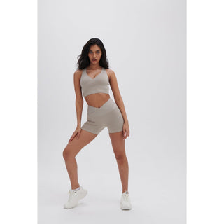 Disora Disora Dove Grey V Waist Ruched Seamless Shorts