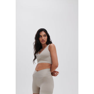 Disora Disora Dove Grey Wrap Around Seamless Sports Bra