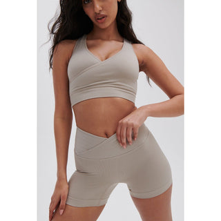 Disora Disora Dove Grey Wrap Around Seamless Sports Bra