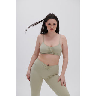 Disora Disora Sage Green Ruched Sports Bra
