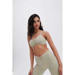 Disora Disora Sage Green Ruched Sports Bra