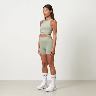 Disora Disora Seamless Ruched Micro Shorts - Pistachio Green