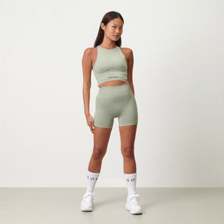 Disora Disora Seamless Ruched Micro Shorts - Pistachio Green