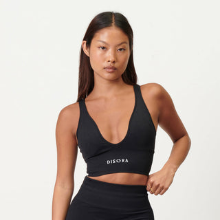 Disora Disora V-Neck Sports Bra - Midnight Black