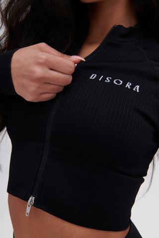 Disora Disora Black Zip Longsleeve Seamless Jacket