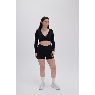 Disora DISORA PEPPER BLACK WRAP WAIST SHORTS