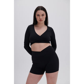 Disora DISORA PEPPER BLACK WRAP WAIST SHORTS