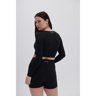 Disora DISORA PEPPER BLACK WRAP WAIST SHORTS