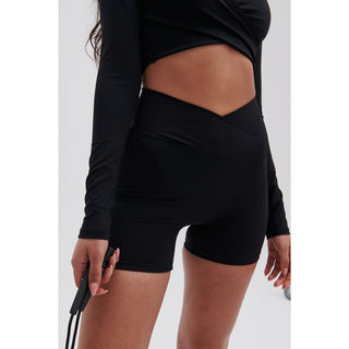 Disora DISORA PEPPER BLACK WRAP WAIST SHORTS