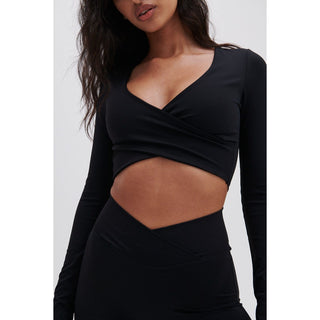 Disora DISORA PEPPER BLACK WRAP WAIST SHORTS