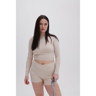 Disora DISORA VANILLA CREAM WRAP WAIST SHORTS