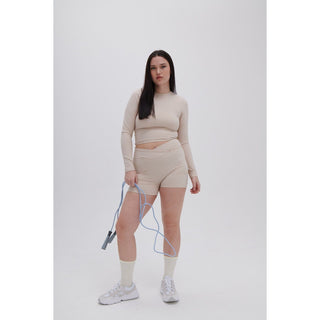 Disora DISORA VANILLA CREAM WRAP WAIST SHORTS