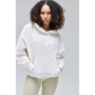 Disora EMBOSSED VARSITY HOODIE IN VANILLA CREAM