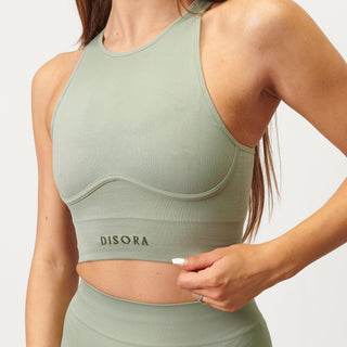 Disora Disora High Neck Sports Bra - Pistachio Green